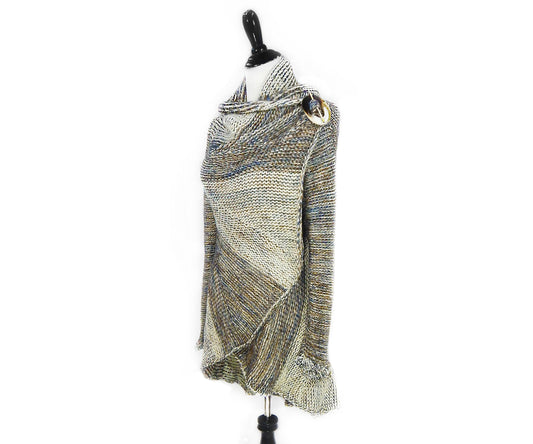 Fine Alpaca Wool Knit Cardigan Tailored Knitted Petticoat Beige